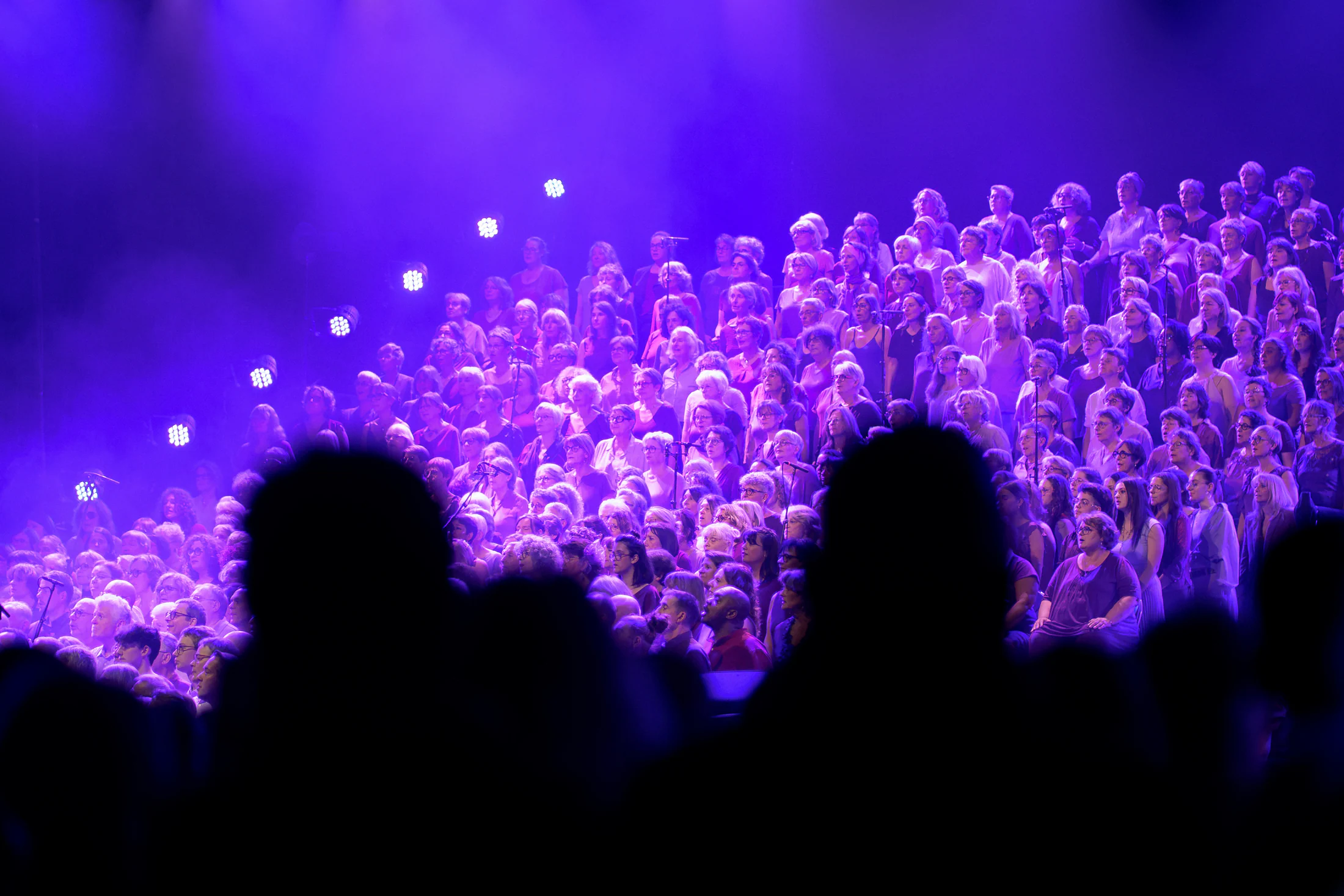 Chorale en pleine performance lors des Nuits de Champagne 2025 - Photo par Yann Barthaux, photographe Grand Est