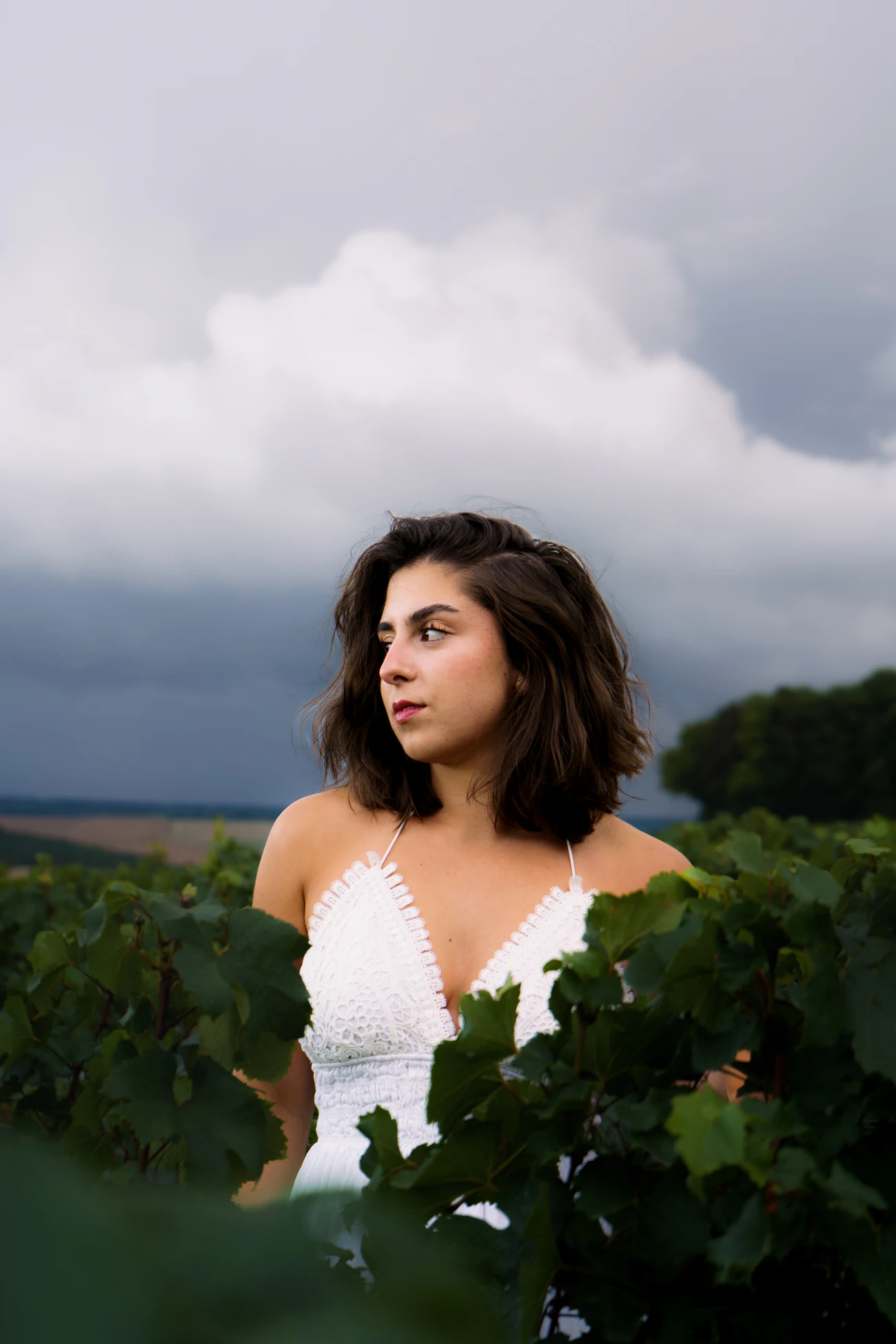 Portrait d'Elisabeth dans les vignes de Montgueux à Troyes - Yann Barthaux photographe Grand Est